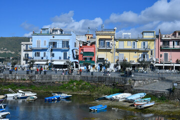 View of the beautiful sea city of Campania, near Naples - obrazy, fototapety, plakaty