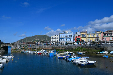 Fototapeta na wymiar View of the beautiful sea city of Campania, near Naples