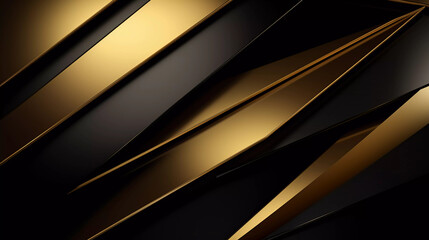 Golden and black abstract modern background with diagonal lines or stripes and a 3d effect....