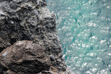 High-angle view of the seaside from the cliff top