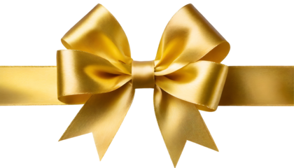 Realistic satin decorative gold bow