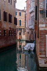Parked boat in Venice