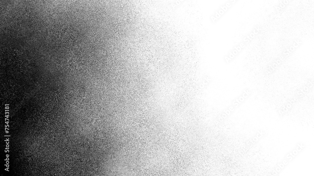 Poster Black noise grain transparent gradient background. Dust effect with Transparent png overlay background