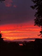 vibrant evening sunset in the sky