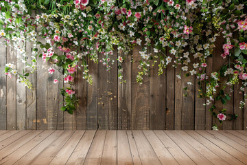 Fototapeta na wymiar flowers on the wooden background