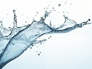 Obraz premium Aqua Elegance: Crisp Water Splash Wave Isolated on White Background