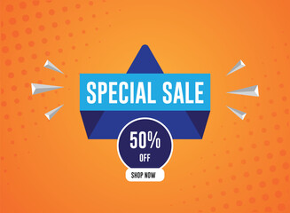 Special Sale banner template design, Big sale special up to 50% off. Super Sale, Limited time only end of season special offer banner. vector illustration.