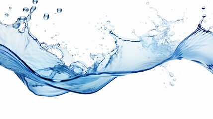 Obraz premium Aqua Elegance: Crisp Water Splash Wave Isolated on White Background