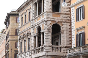Fototapeta na wymiar Museo Barracco Exterior Detail in Rome, Italy