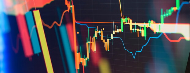 investment, trade, stock, finance and analysis concept. Concept of stock market and financial success.