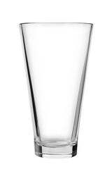 transparent glass vase of laconic shape, isolated