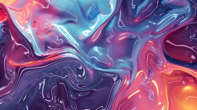 Vibrant Abstract Liquid Marble Art with Swirling Patterns and Hypercolored Texture
