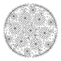 Flowers. Mandala. Coloring.