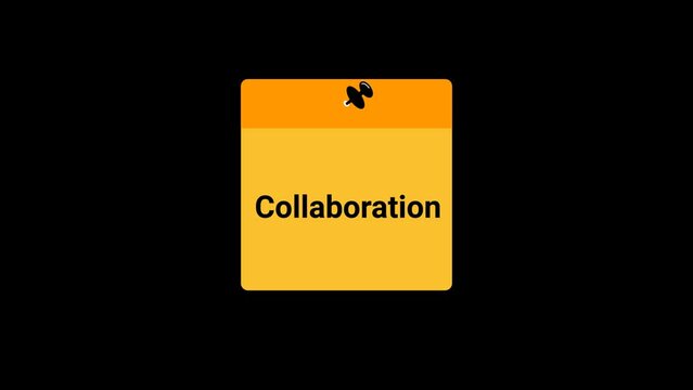 Collaboration Sticky note Animation with transparent background 