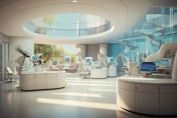 Advanced Medical modern lab. Science people. Generate Ai