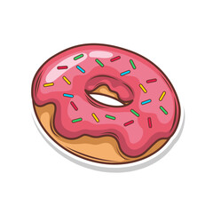 Delicious donut vector hand draw illustration
