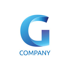 G Letter Logo Template in blue gradient color