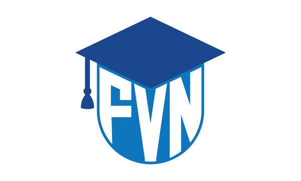 FVN initial letter academic logo design vector template. school college logo, university logo, graduation cap logo, institute logo, educational logo, library logo, teaching logo, book shop, varsity	