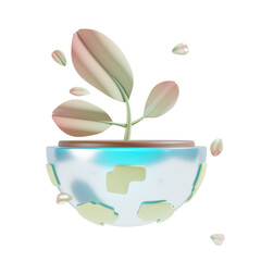 earth day 3d icon illustration