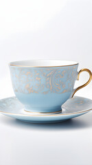 Vintage Porcelain Teacup and Saucer - Depicting Gracefulness and Artistic Craftsmanship