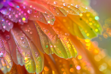 Fototapeta premium water drops on yellow flower