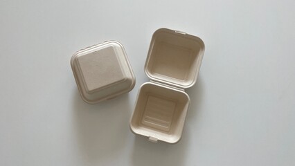 Fast food Eco disposable package lunch takeaway Kraft paper box mockup