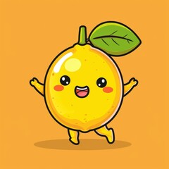 Obraz premium cute lemon mascot