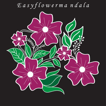 Easy sun flower unique floral Mandala Patterns royalty-free images download