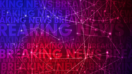 Letters connect breaking news text and global news in modern style on news backdrop