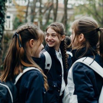 groupe de fille en uniforme scolaire