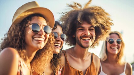 A group of friends enjoying being together, laughing and having fun