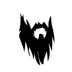 Set of silhouettes of bearded men, facing hipster style with different haircuts. Long beard with a haired man. A handsome man symbolizes the icons. Vector illustration,