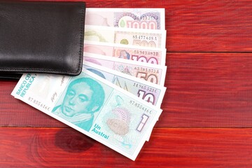 Argentine money in the black wallet