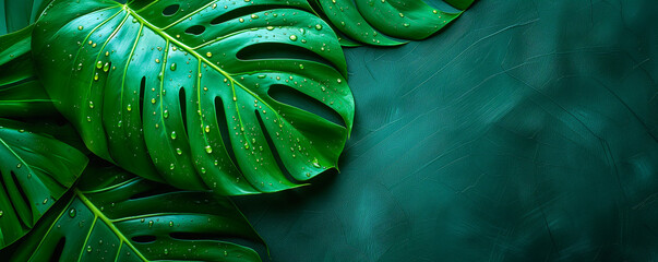 bright nature background tropical leaf, abstract green texture leaves