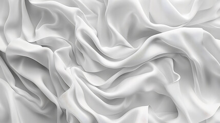 white silk fabric with waves abstract background - obrazy, fototapety, plakaty