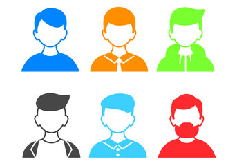Collections of colorful icons of people. Profile icon, simple and cute human icon.