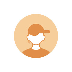 Obraz na płótnie Canvas A simple brown profile icon of a person in a circle. Simple minimalistic profile icon.