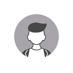 A simple black profile icon of a person in a circle. Simple minimalistic profile icon.