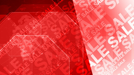 Red sale background with modern typography and lettering for shop promotion and discount market concept