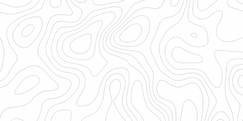 Modern Topographic map background geographic line map with elevation assignments. Map on land vector terrain Illustration. Topo contour map on white background. The black on white contours vector .