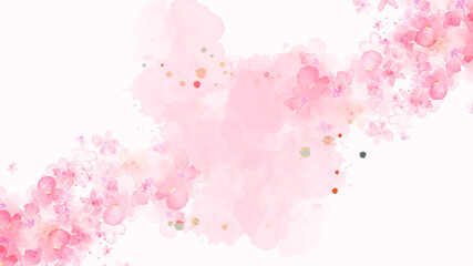 Fototapeta na wymiar pink painted flowers on white background design 