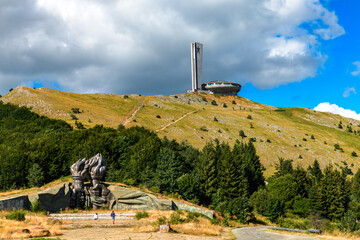 Buzludzha Monument in Bulgaria, the communist landmark in the balcanic area - obrazy, fototapety, plakaty