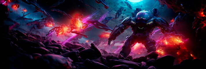 Explore a cosmic war with celestial beings or extraterrestrial entities influencing the fate of the world. Generative AI