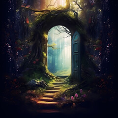 Magical doorways leading to different worlds. 