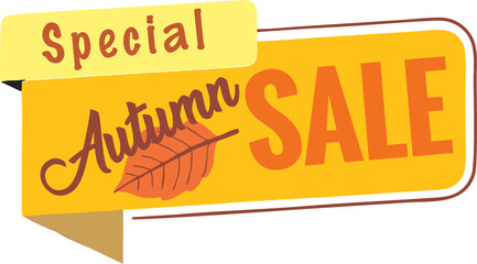 Special Autumn Sale banner in high quality on transparent background. Business sale promotion offer banner, flyer or poster idea for media and web. Special sale offer design in attractive colors