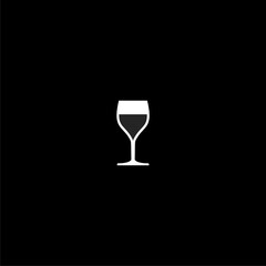 Glass of red wine icon isolated on dark background