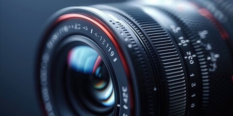 Precision Crafted: A Vivid Close-Up of a Professional Camera Lens