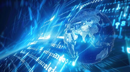 world high technology waves global information Animation on the internet