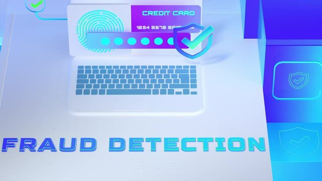 fraud detection. Blue business card template.
