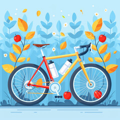 Fototapeta premium Urban Race: Bicycle Rally Flat Design Illustration